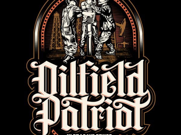 Oilfield patriot graphic t-shirt design