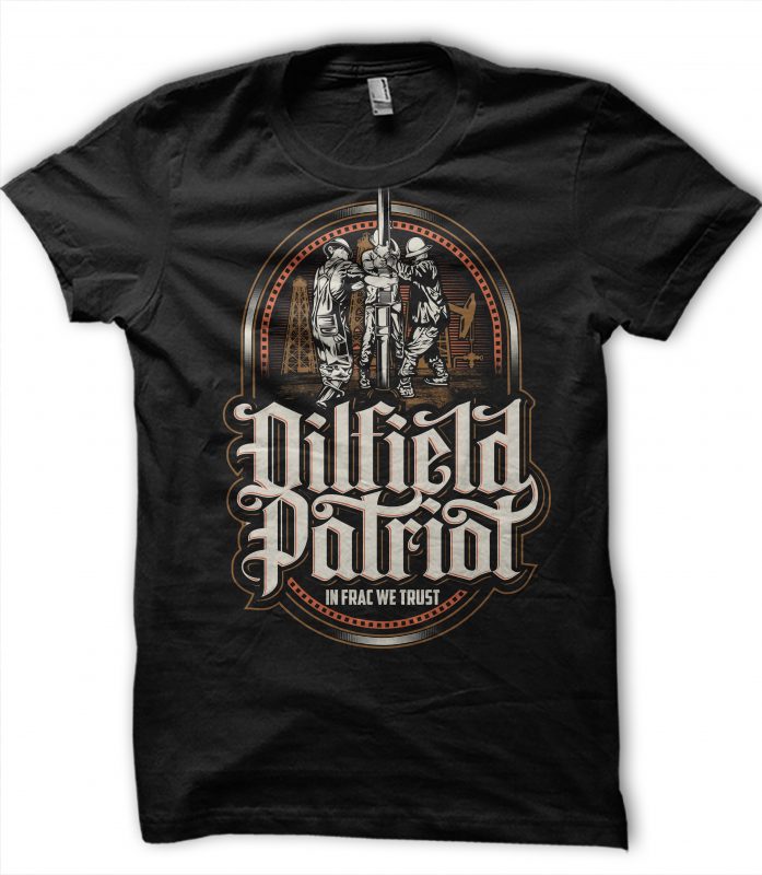 Oilfield Patriot graphic t-shirt design