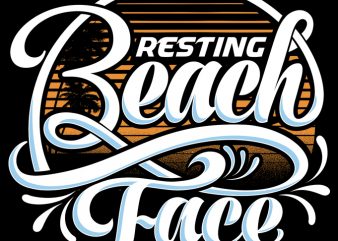 Resting Beach Face t shirt design for sale