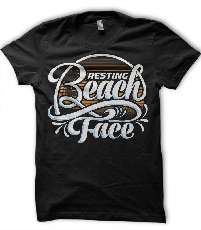 Resting Beach Face t shirt design for sale