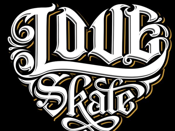 Love skate graphic t-shirt design