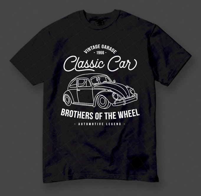 Classic Car VW Volkswagen, Retro, Vintage Car Garage commercial use t-shirt design