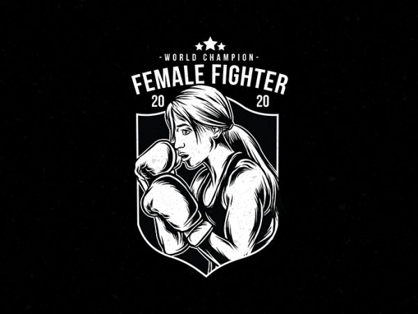 Fimale fighter gym vector tshirt design