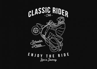Classic Rider Vespa, Schooter Racer, Vintage, Retro t-shirt design for sale