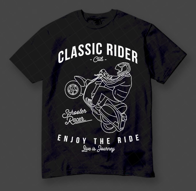 Classic Rider Vespa, Schooter Racer, Vintage, Retro t-shirt design for sale