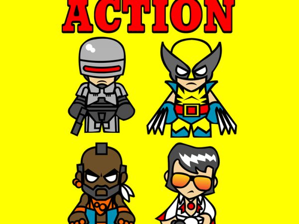 Action t-shirt design png