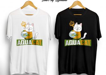 AquaCat buy graphic t shirt design artwork