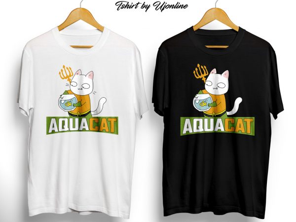 Aquacat buy graphic t shirt design artwork