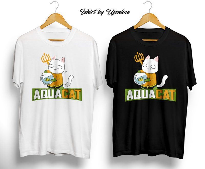 AquaCat buy graphic t shirt design artwork