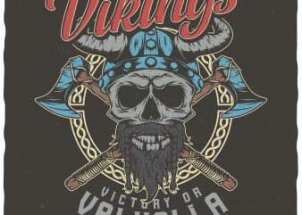 Victory or Valhalla t shirt design for sale