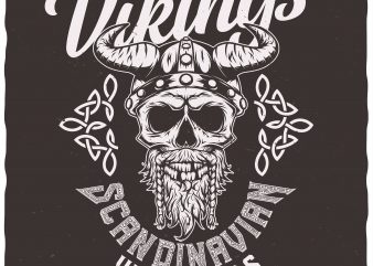 Scandinavian warriors t-shirt design for sale