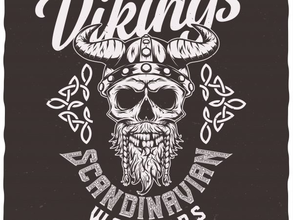 Scandinavian warriors t-shirt design for sale