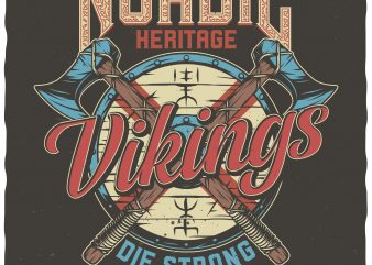 Nordic heritage t-shirt design for commercial use