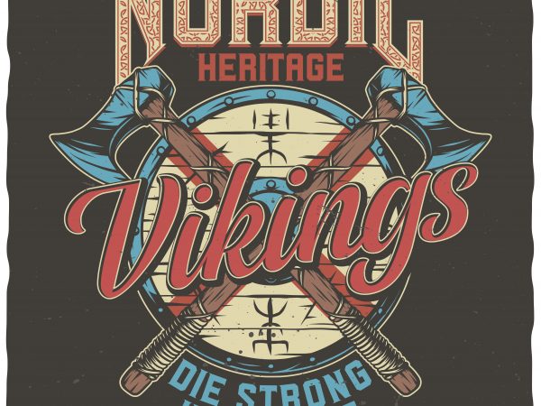 Nordic heritage t-shirt design for commercial use