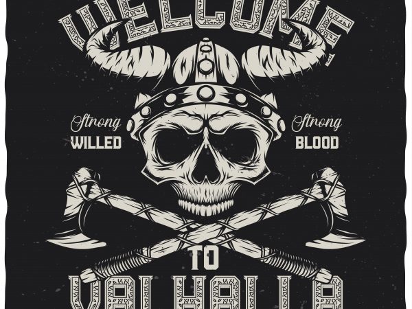 Welcome to valhalla buy t shirt design for commercial use