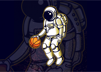 Astronaut and Basketball buy t shirt design