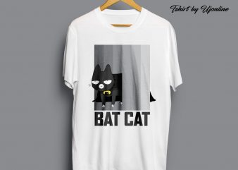 BATCAT Vector graphic commercial use t-shirt design