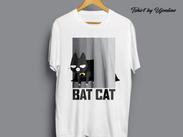 Batcat vector graphic commercial use t-shirt design