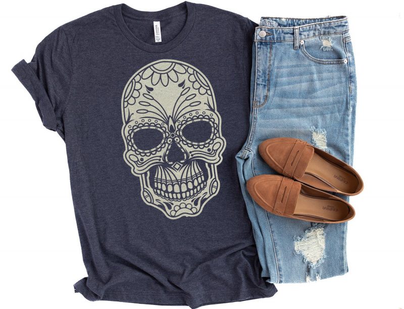Sugar Skull Illustration shirt design png