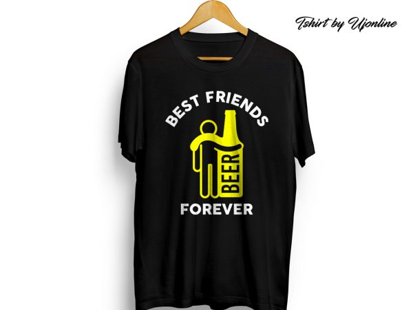 Beer and me best friends graphic t-shirt design