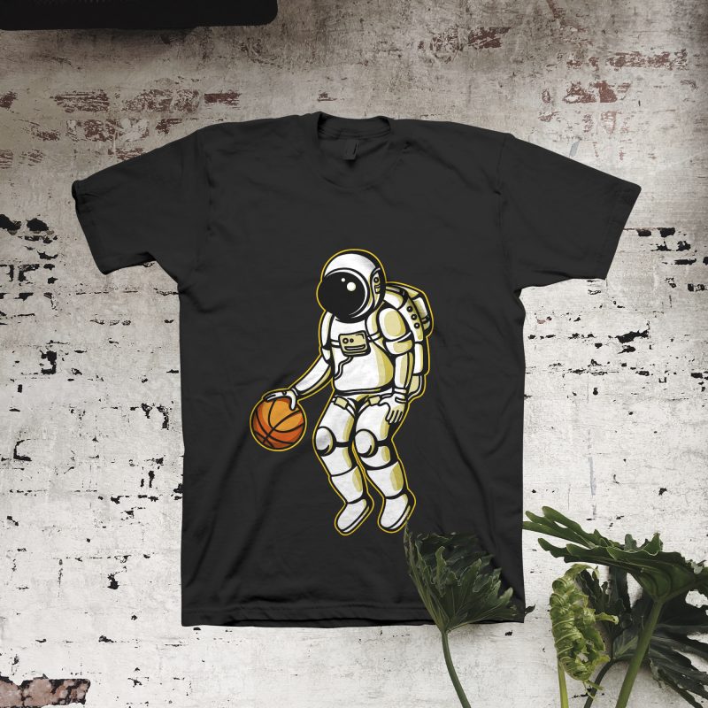 Astronaut and Basketball buy t shirt design