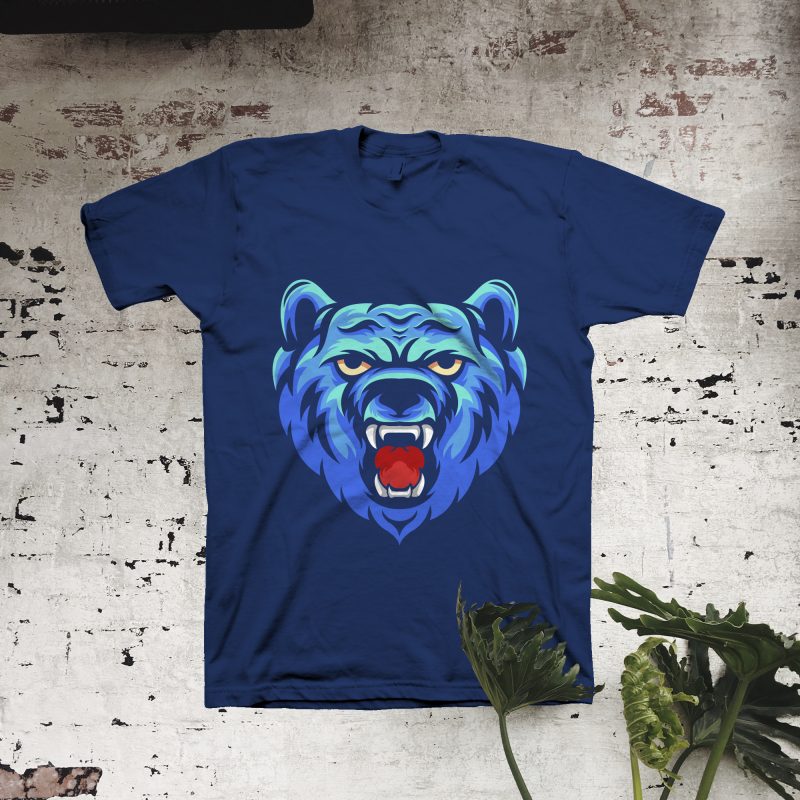 Roar of Wild Bear t shirt design template