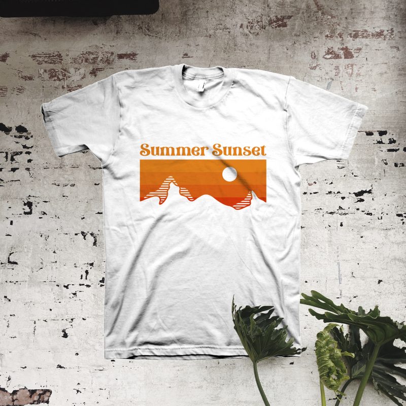 Summer Sunset t shirt design for purchase