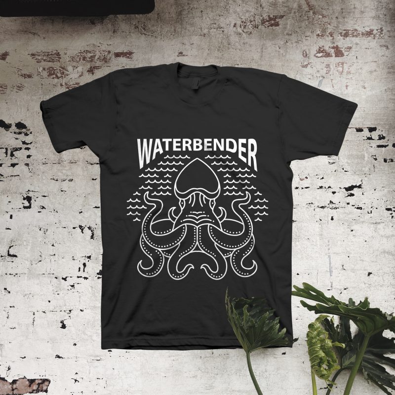 Water Bender t shirt design template