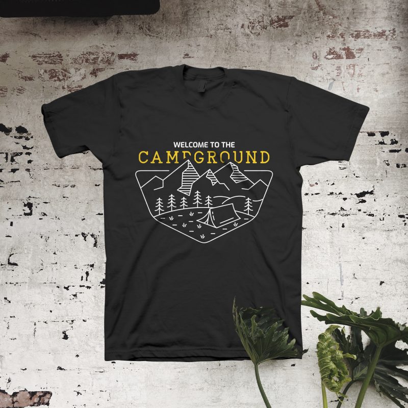 Welcome to The Campground t-shirt design for commercial use