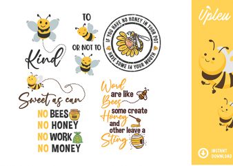 Bee Quotes SVG Bundle – commercial use