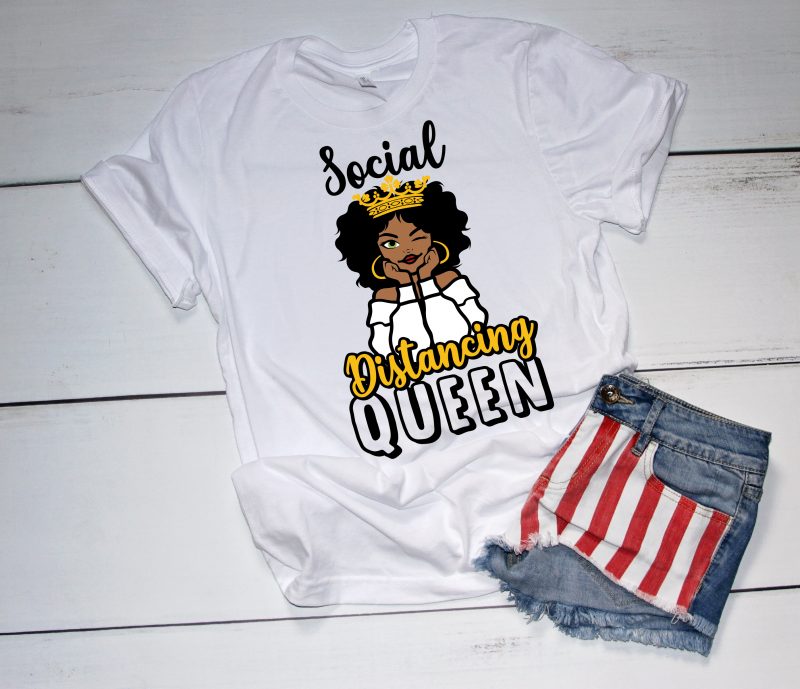 Social Distancing Queen t-shirt design png