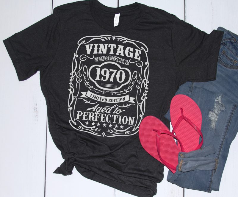 Vintage 1970’s – 50th Birthday Shirt Design t shirt design template