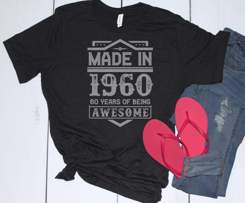 Made in 1960 – Texts can be Modify t shirt design for sale