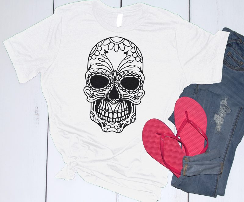 Sugar Skull Illustration shirt design png