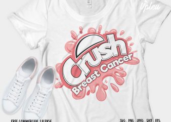 Crush Breast Cancer t shirt design for purchase