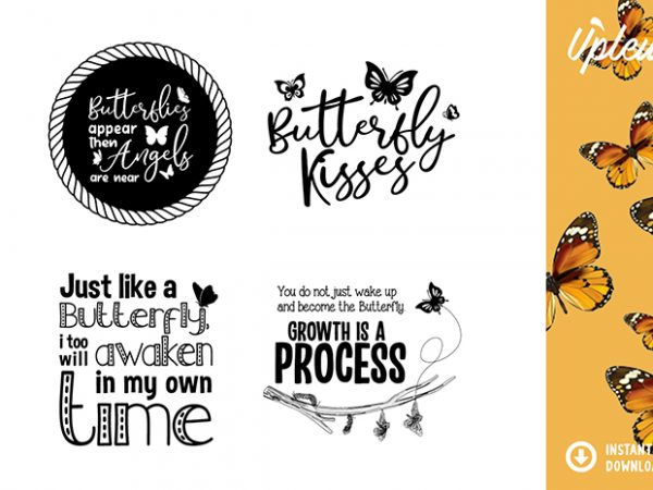 Butterfly quotes bundle svg – commercial use t shirt template