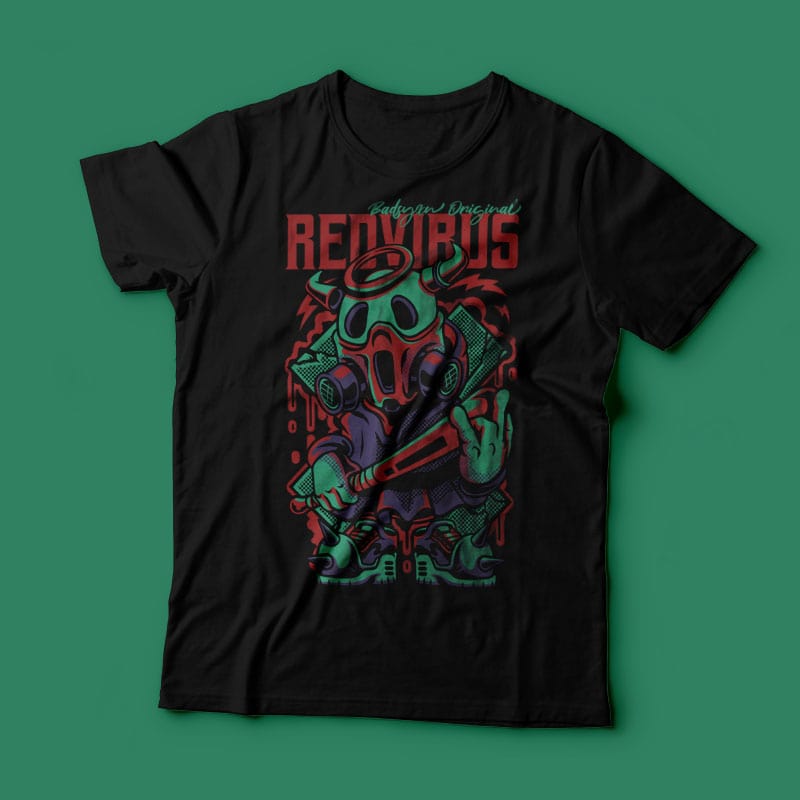 Red Virus T-Shirt Design