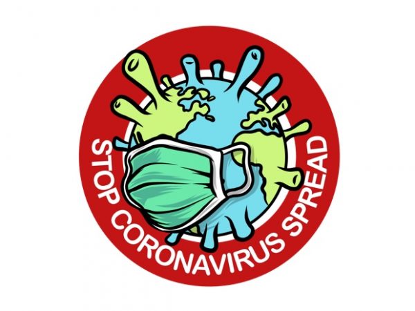 Stop coronavirus spread print ready t shirt design