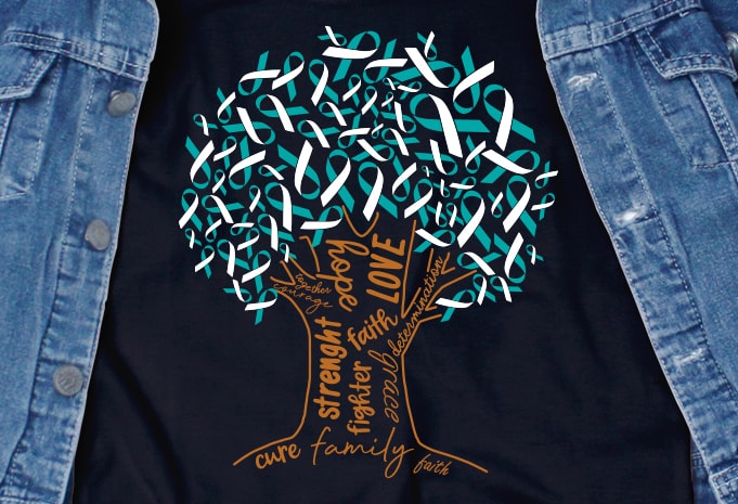 Cancer Awareness Tree SVG – Cancer Awareness – Cancer – Tree – Ribbon t shirt design for sale