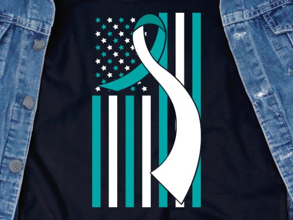 Cancer ribbon american flag svg – cancer awareness – cancer – ribbon – american flag t-shirt design png