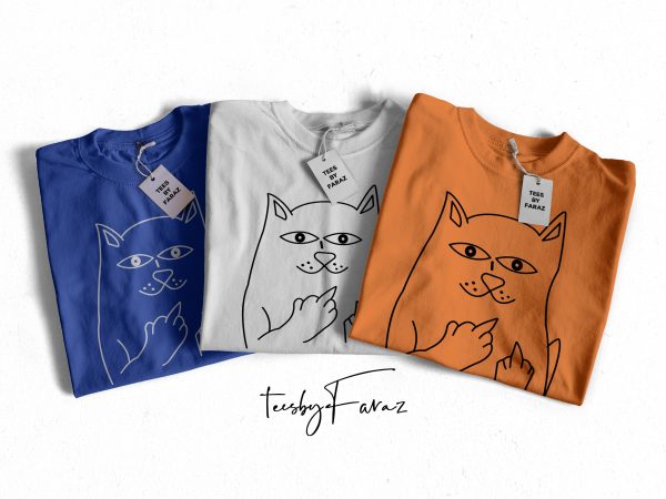 Cat mood | fu cat | cool stylish t shirt design