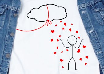 Cloud Love Man SVG – Cloud – Love – Valentine – Couple graphic t-shirt design