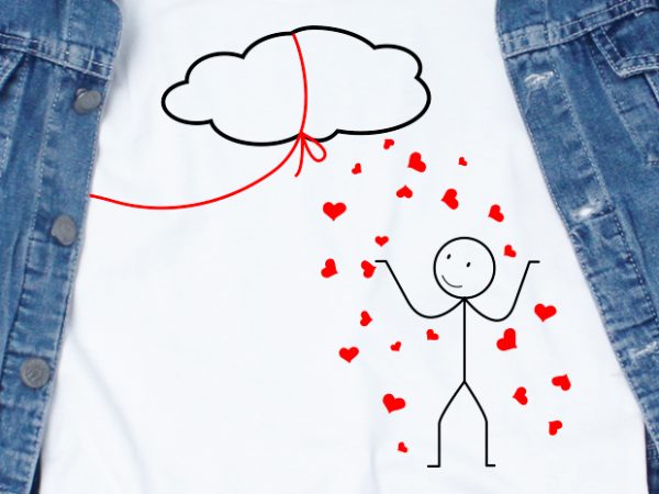 Cloud love man svg – cloud – love – valentine – couple graphic t-shirt design