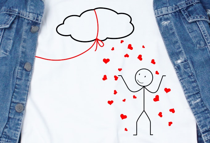 Cloud Love Man SVG – Cloud – Love – Valentine – Couple graphic t-shirt design