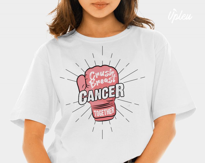 Crush Breast Cancer Together t shirt design for purchase