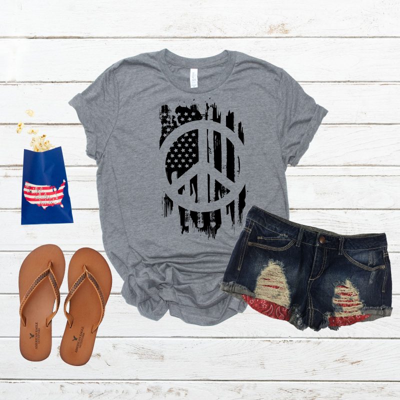 USA Flag – Peace t shirt design for download
