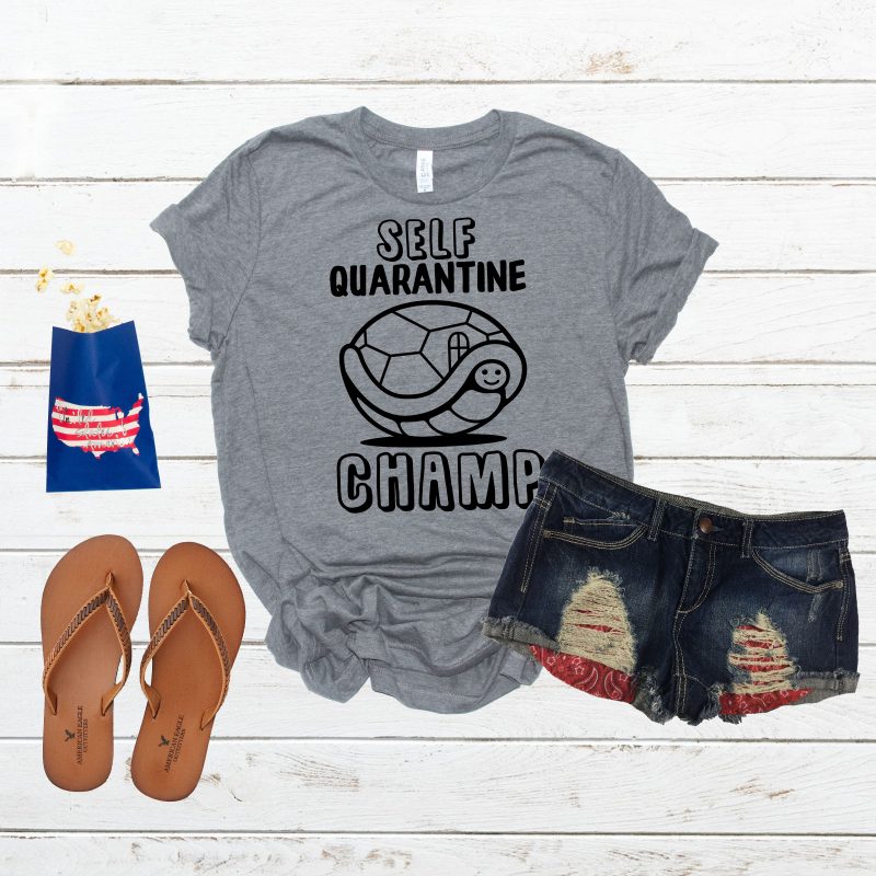 Self Quarantine Champ commercial use t-shirt design
