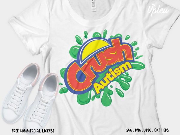 Crush autism graphic t-shirt design