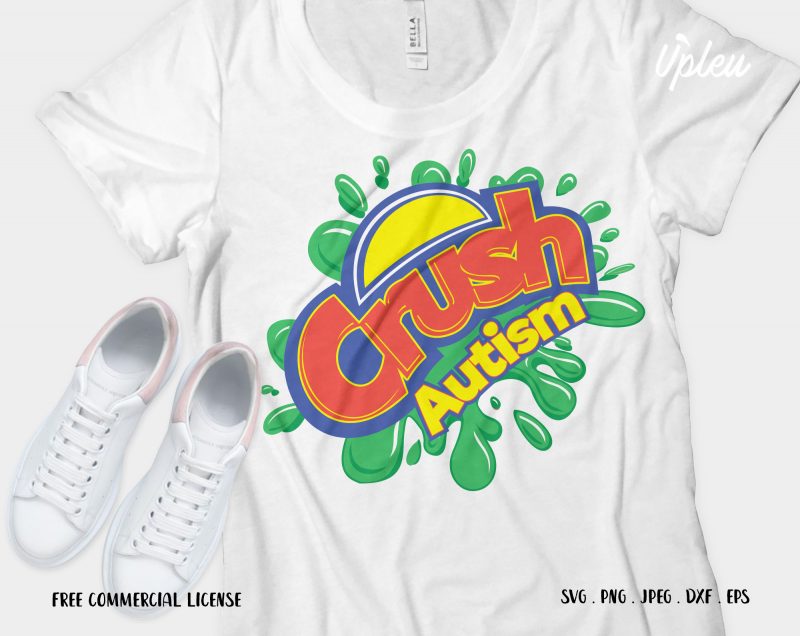 Crush Autism graphic t-shirt design