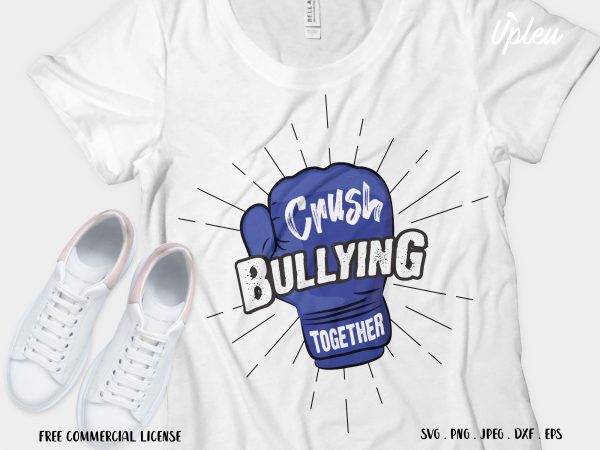 Crush bullying together print ready t shirt design